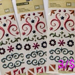 3/$6 Pk. Studio 112 Pink and Brown Pillow Stickers